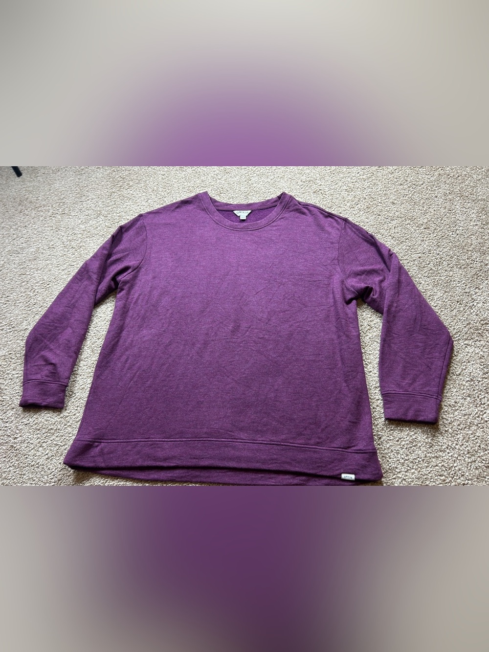 Orvis Women's Purple Long Sleeve Sweater Knit Pullover Crew Neck Size XL